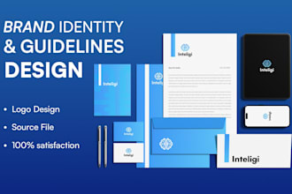 design a corporate guideline identity, business logo and brand style guide