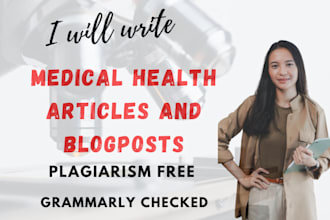 craft SEO optimized health, nutrition and medical  blogs