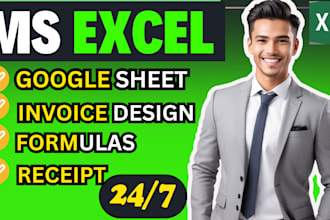 create invoice template , receipt and custom excel spreadsheet