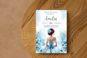 create digital invitations, sweet 16, quinceañera