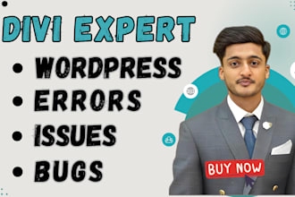 fix wordpress and divi theme issue, bug, or website errors in 1 hour
