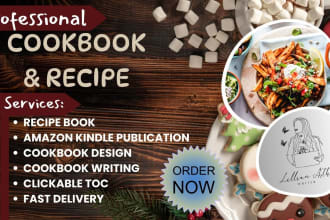 do ebook ghostwriting, cookbook recipe, meal plan workbook and book cover design