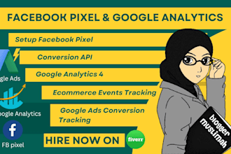 setup facebook pixel , conversion API , google analytics 4