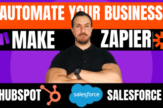 create automation workflow on zapier, make, hubspot