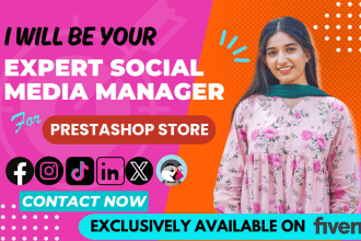 be your social media manager for the prestashop store