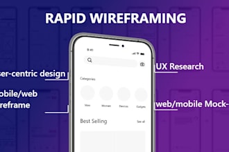 design wireframes, uxui, and prototypes for your website or app