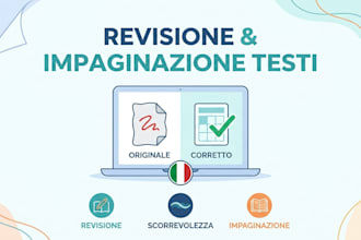 edit and format your book or text in italian