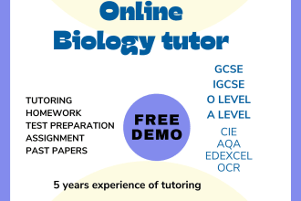 be your tutor for gcse,igcse and a level biology