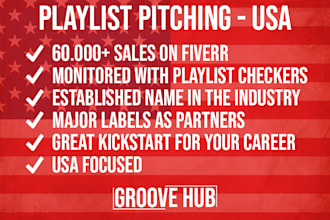 pitch music to a network of organic USA focussed playlists