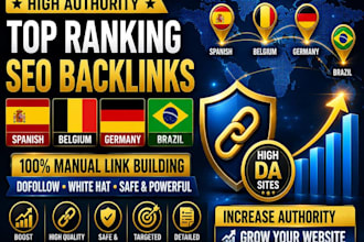 build high da authority top ranking spanish belgium germany brazil SEO backlinks