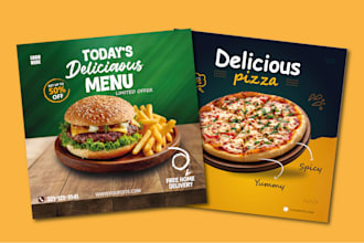 design food menu, banner and poster