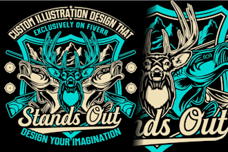 do custom illustration t shirt design