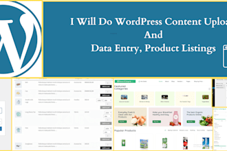 do wordpress content uploads and data entry, product listings