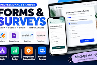 create jotform, google forms, qualtrics and typeform surveys