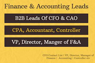 do finance, accounting lead generation, cfo, cpa contact email list building