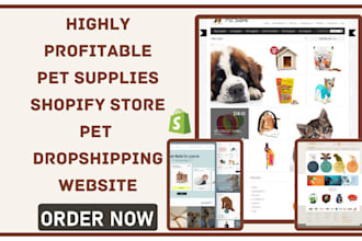 design stylish pet supplies website for dogs and cats treats and playpens store