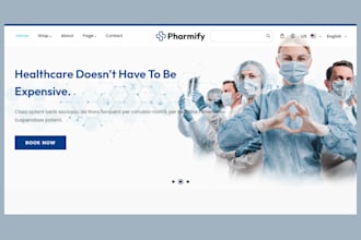 design medical shopify store medical website online pharmacy dropshipping store
