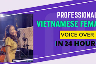 record a professional vietnamese female voice over in north and south accent