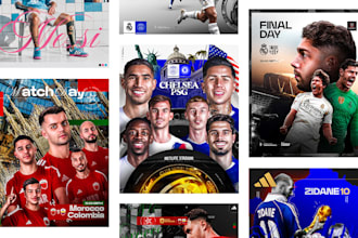 design stunning sports posters, matchday graphics and player edits