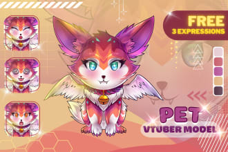 draw pet anime art live2d vtuber model for character avatar stream with rigging