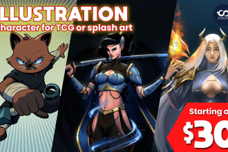 create amazing character illustrations for tcg or splash art