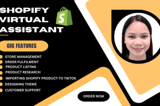 be your shopify virtual assistant, shopify store