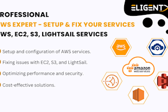 setup or fix your application on AWS , ec2 , s3, lightsail
