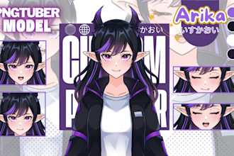 draw a custom pngtuber avatar for your streams in vtuber live2d anime art style