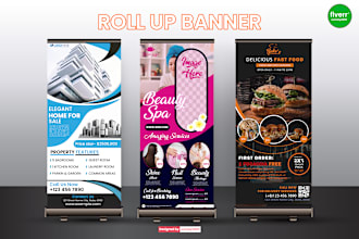 design attractive rollup banners, retractable banners, or signage design