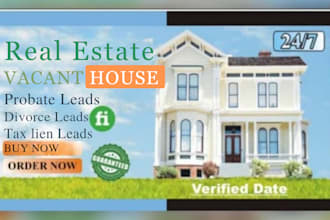 provide probate pre forclousre vacant homes and divorce leads