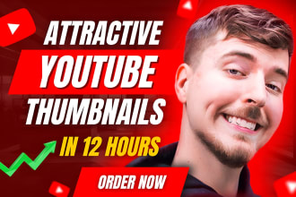 design eye catching clickbait youtube thumbnails in 12 hours