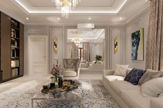 do high quality interior design for living and bedroom