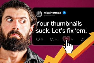 design alex hormozi style youtube thumbnail super fast