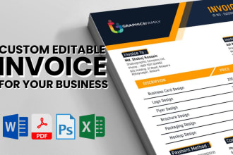 design invoice, letterhead, quotation, envelope, order form