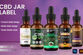 design supplement label design soap, cosmetic, cbd jar label design
