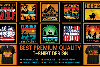 do custom graphic t shirt, retro vintage, typography and bulk t shirt design