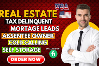 provide tax delinquents tax deed mortgage leads with skip tracing