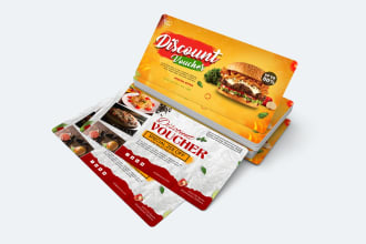 design voucher, gift certificate, postcard, ticket and label