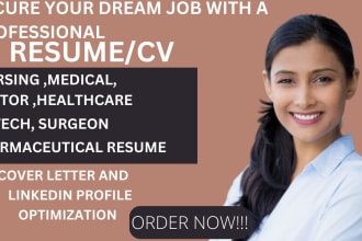 write you a certified resume, cover letter, nursing resume, doctor resume,  cv