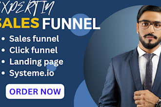 design clickfunnels sales funnel and landing page on systeme io and clickfunnels