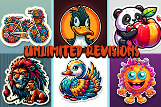 create awesome graphic custom illustrations sticker designs