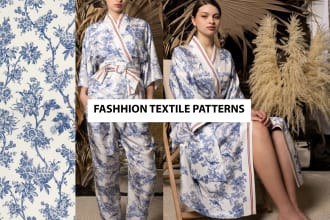 create a toile de jouy unique pattern for your textile design for you