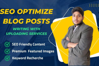 write and upload monthly SEO blog posts with images