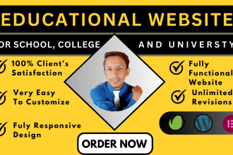create professional education website,college and university using wordpress