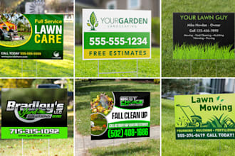 do lawn care and landscape banners, flyers, and yard sign design