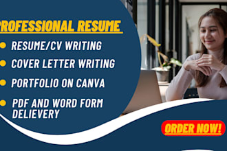 write professional resume cv ,cover letter or portfolio