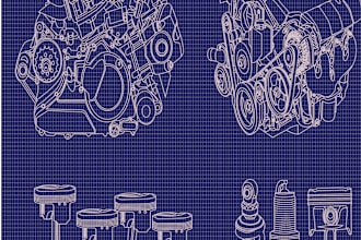 do technical drawing, illustration, line drawing, or 2d drawing