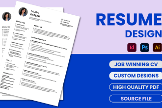 design personalized resume or portfolio
