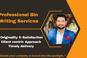 write professional bio, real estate bio, personal bio or about me