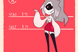 draw you or your oc hazbin hotel style